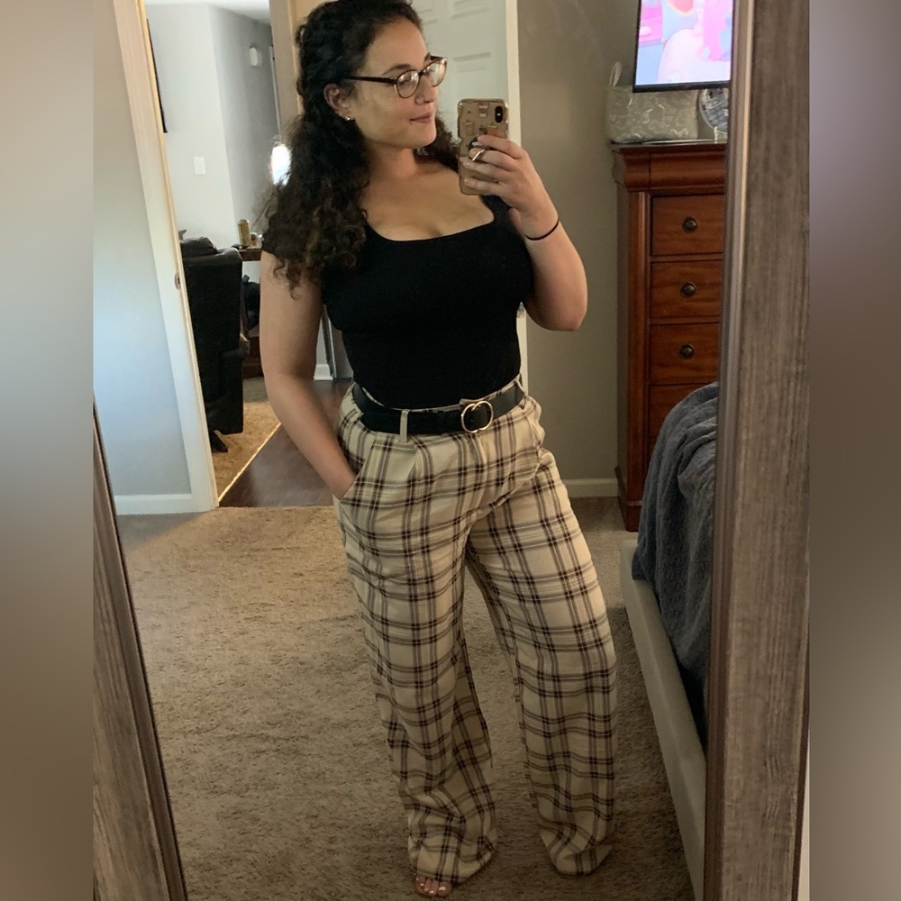 Plaid wide leg Pants